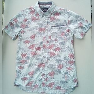 Sunrise Kingdom Tropical Palm Short Sleeve Button Down - Small